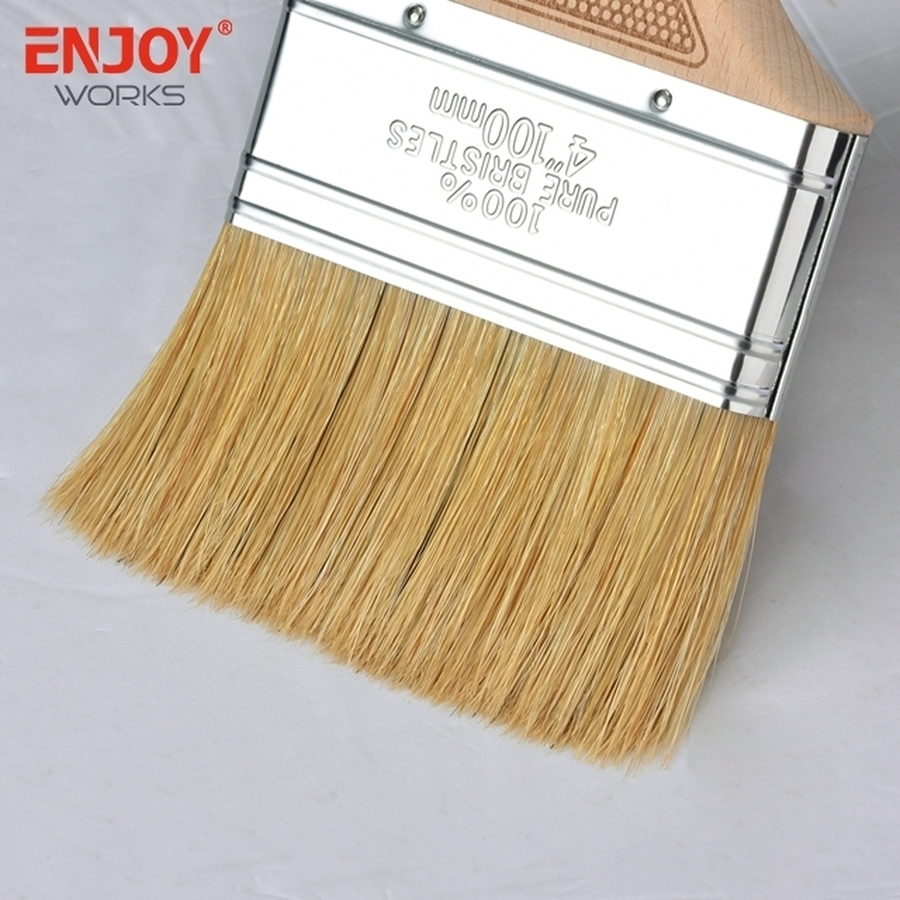 Premium 100% Natural Bristle Paint Brush with Wooden Handle