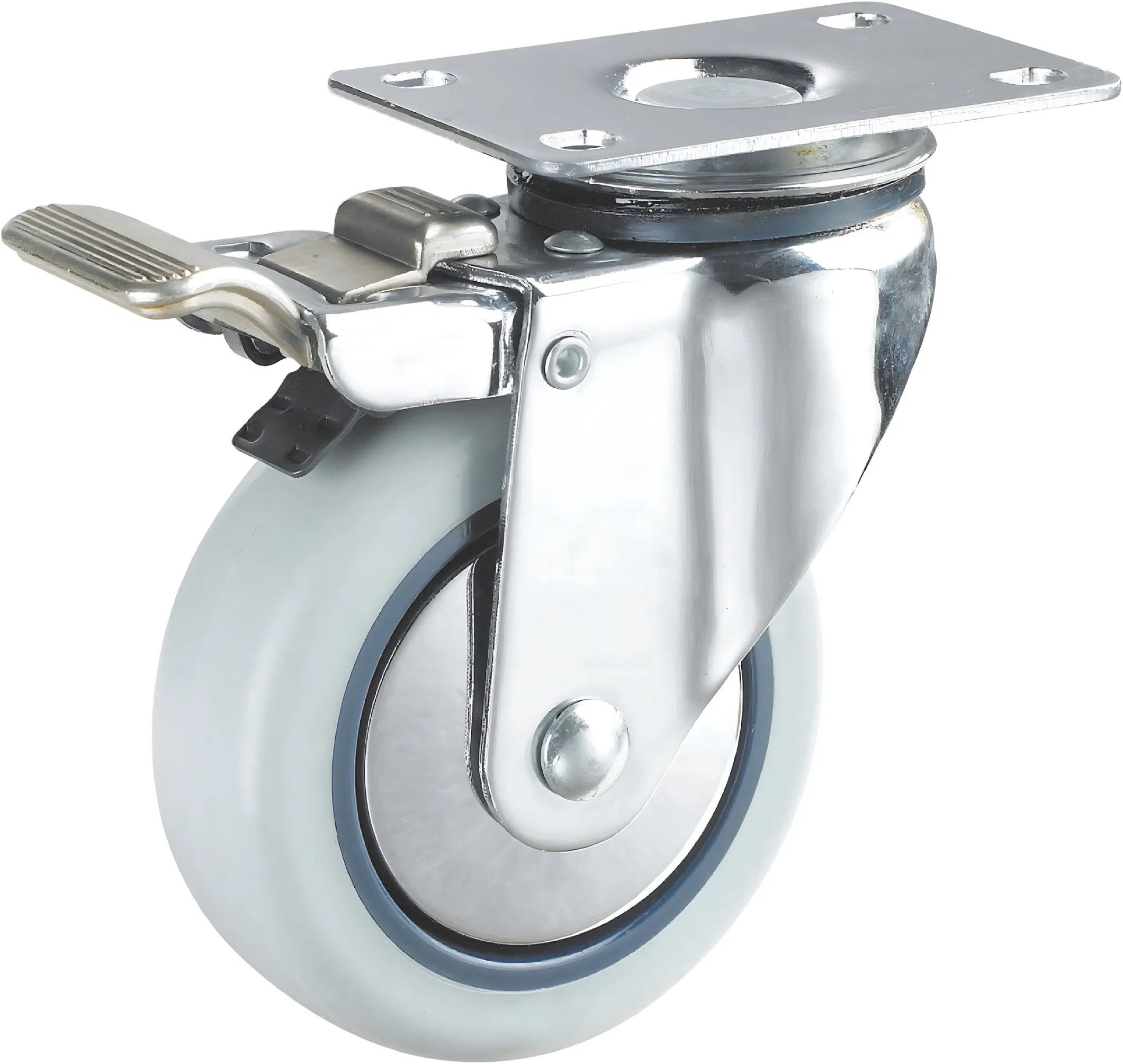 Swivel PU Caster W/PP Core, Ball Bearing & Brake, E-A04#