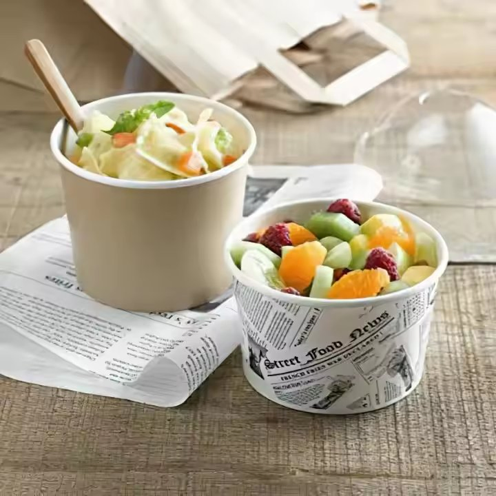 Custom Logo 5oz 6oz Ice Cream Paper Cup with Lids Mini Cup Set Ice Cream Paper Cups