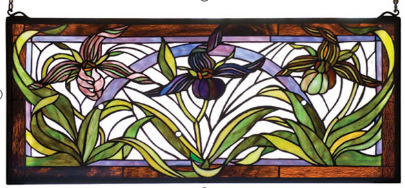 Decorative Stained Glass Tiffany Lead Light Window Panel with Peacock Design