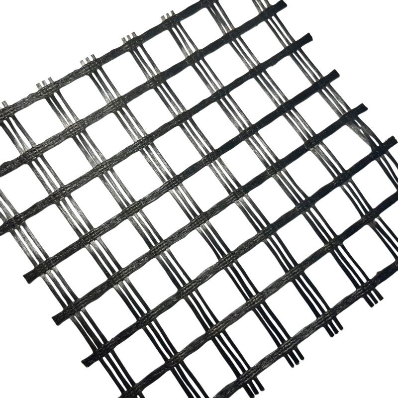 High-Strength Biaxial 25kN/M Fiberglass Geogrid for Road Reinforcement