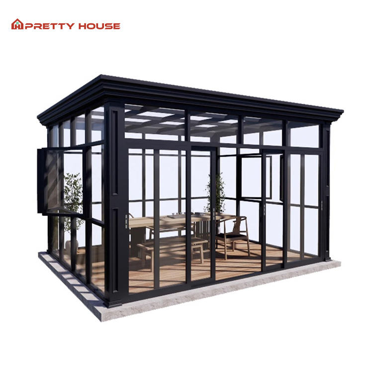 Customized Winter Greenhouse Energy Saving Aluminum Sunroom Glass House
