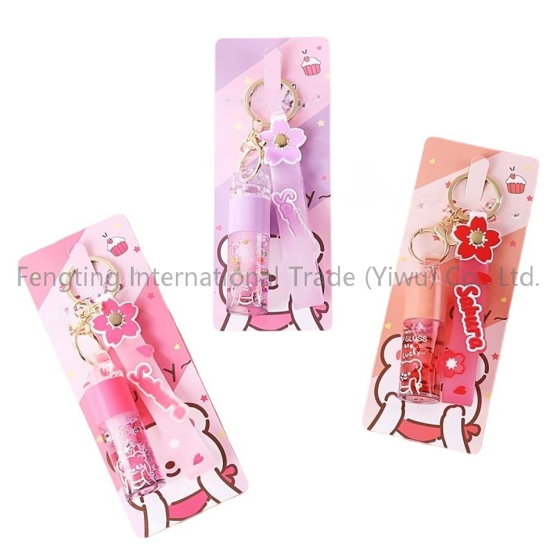 Wholesale Private Label Luxury Vegan Lip Gloss Key Chain Long Lasting Moisturizing Herbal Super Shimmer Glitter Lip Plumping Oil for Brazil Market