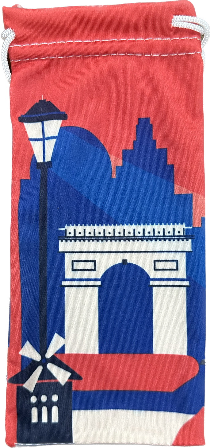 Customised Logo Microfibre Sunglass Pouch Made of Polyester and Nylon.