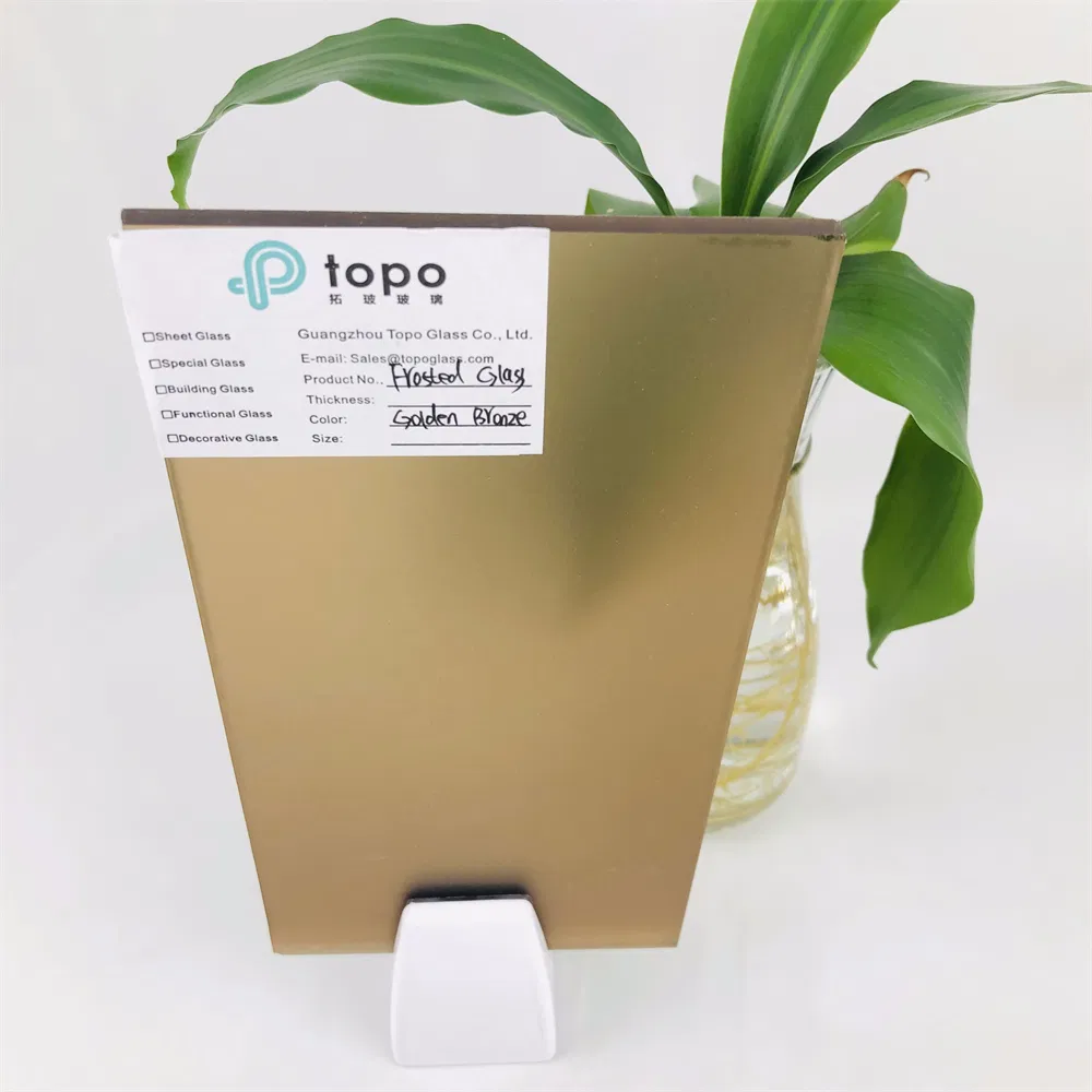 4mm 5mm 6mm 8mm 10mm 12mm Golden Brown Frosted Glass for Bathroom (FG-TP)