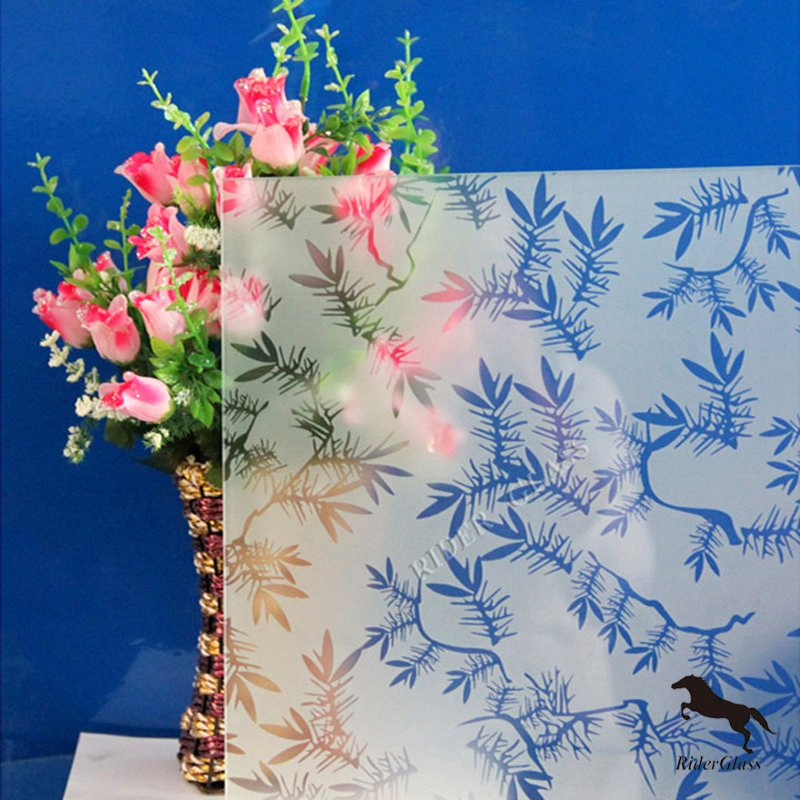 3-6mm Lake Blue Frosted Glass for Partition Wall