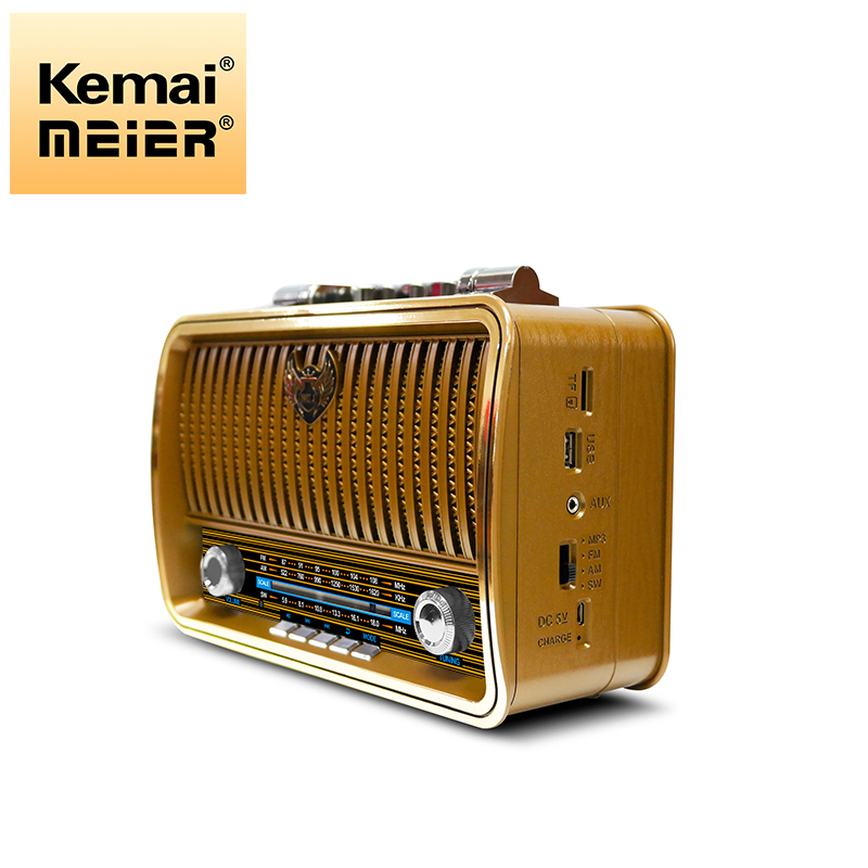 Classical Retro Radio Receiver Portable Mini Wood FM MP3 Radio Stereo Bluetooth Speaker Aux USB Rechargeable Radio