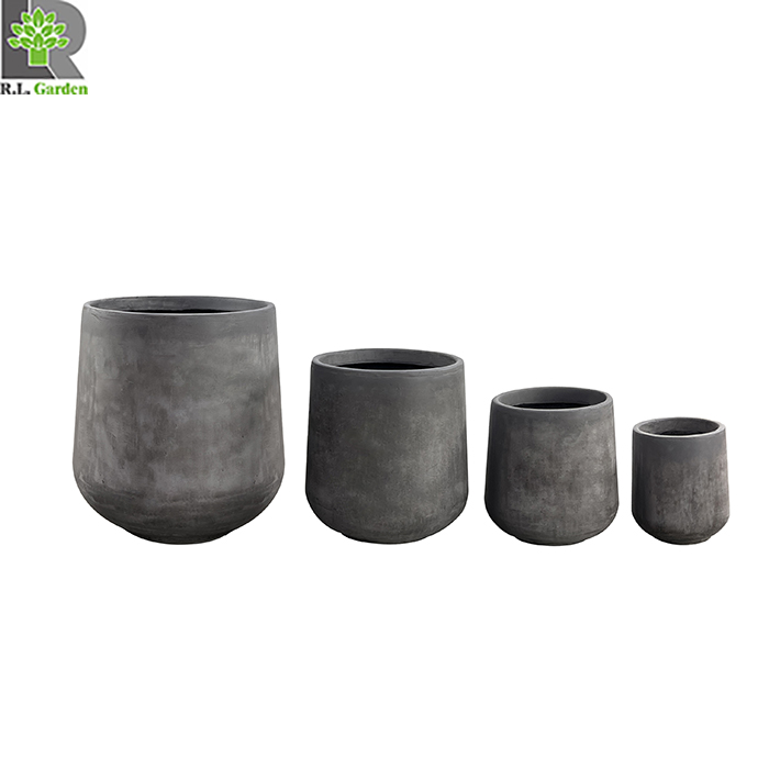 Горшок цементный Ronglin черный белый для дома сада
