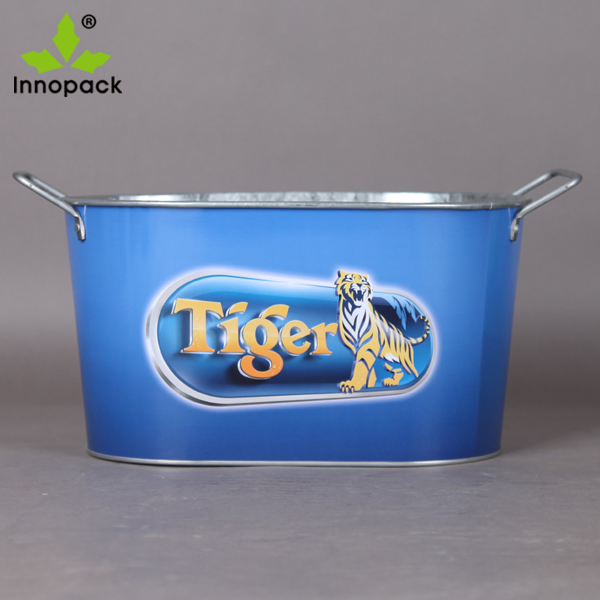 10qt Square Tin Metal Ice Bucket for Beer Promotion