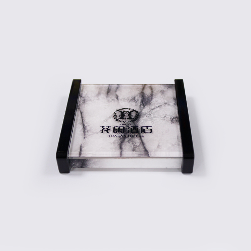 Acrylic Coasters Trays Tea Cup Coaster Case Holder Logo Print