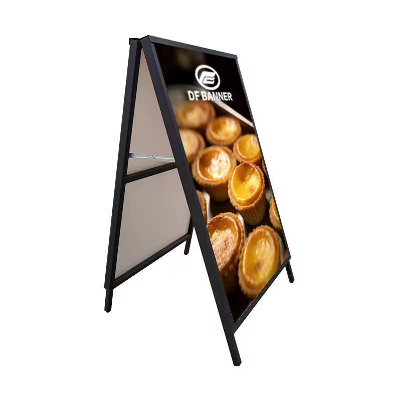 High Quality Portable a-Frame Metal Waterproof Indoor/Outdoor Advertising Banner Stand for Sidewalk Exhibition