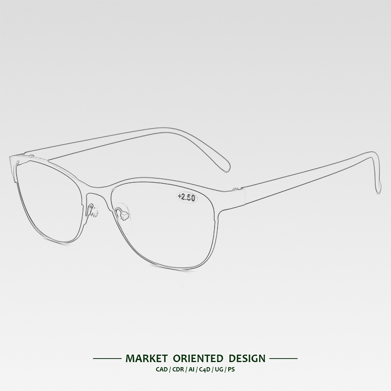 Wholesale Fashion Round Metal Italy Design Blue Light Cheap Reading Glasses for Women Men