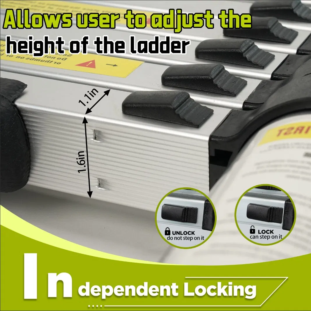 China Supplier Aluminum Alloy Thickened Straight Ladder Single-Sided Ladder Folding Ladder Factory