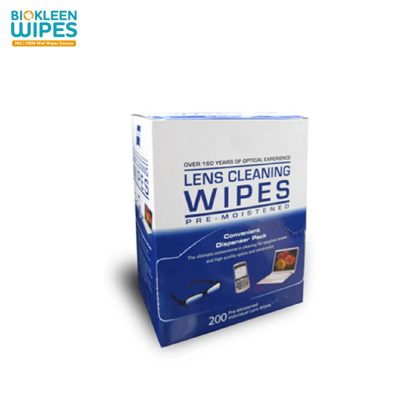 Biokleen 60 Pack Private Label Lens Wipes Amazon Non-Woven Fabric Lens Wet Wipes Lens Clean Wet Wipes