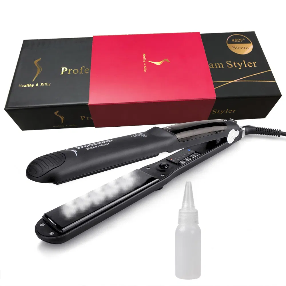 Ceramic Vapor Steam Hair Straightener Steam Flat Iron Ceramic Vapor Fast Heating Iron