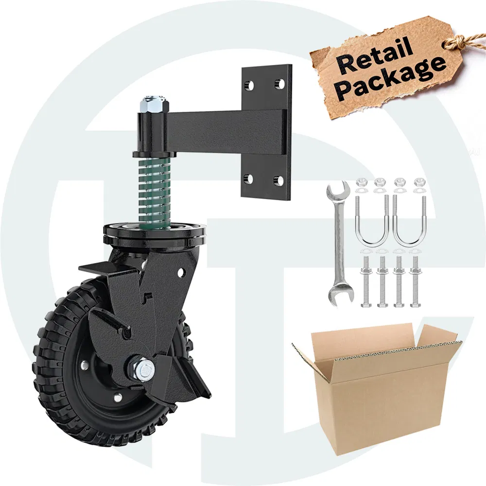 6 Inch Door Wheel Caster for Tube, Wood Gates in Retail Package