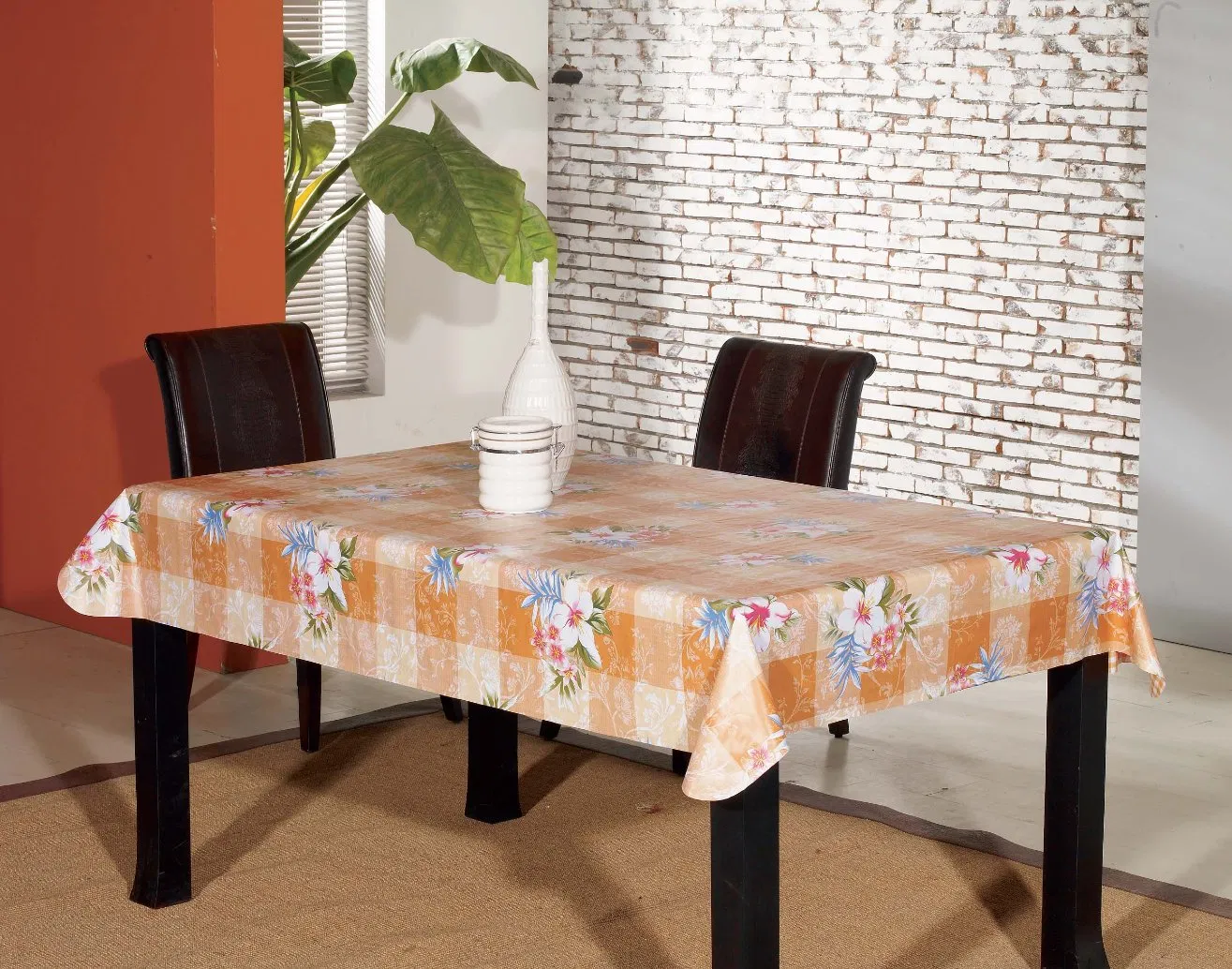 Wholesale Printed Plastic PVC Tablecloth with Nonwoven Backing