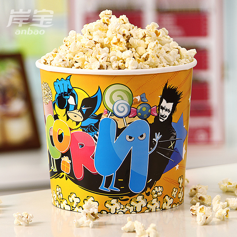 Customizable Disposable Popcorn Buckets & Snack Paper Cups - Food Packaging Boxes for Family Buckets, Theaters, Events