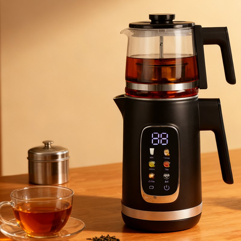 2.6lcold Screen Touch Control Electric Jug Kettle Double Wall Tea Maker Keep Warm Temperature Electronic Control Tea Milk Coffee