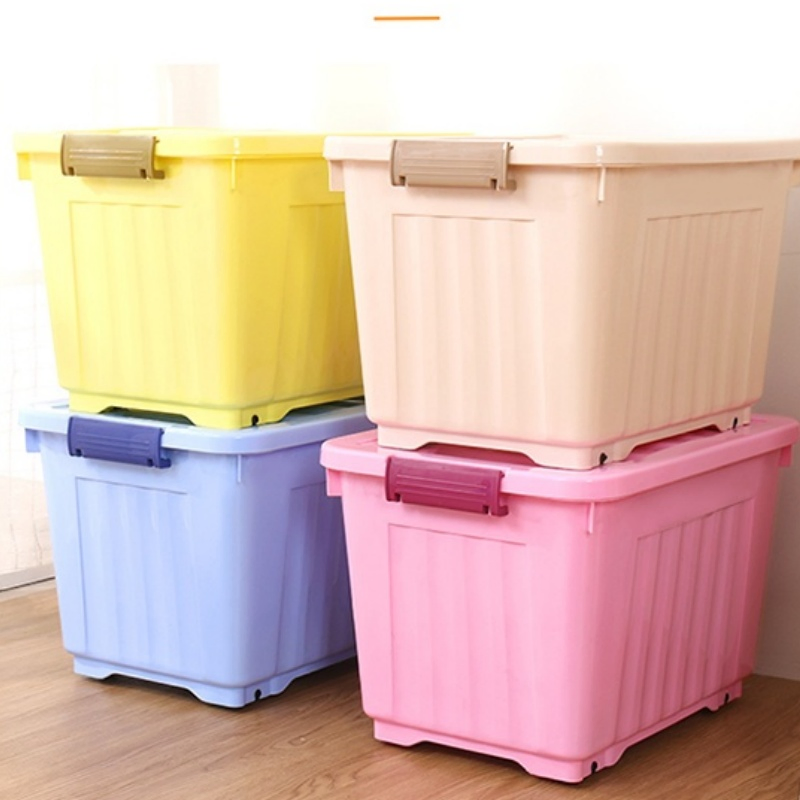 Пластиковый контейнер для хранения с крышкой, 80 л