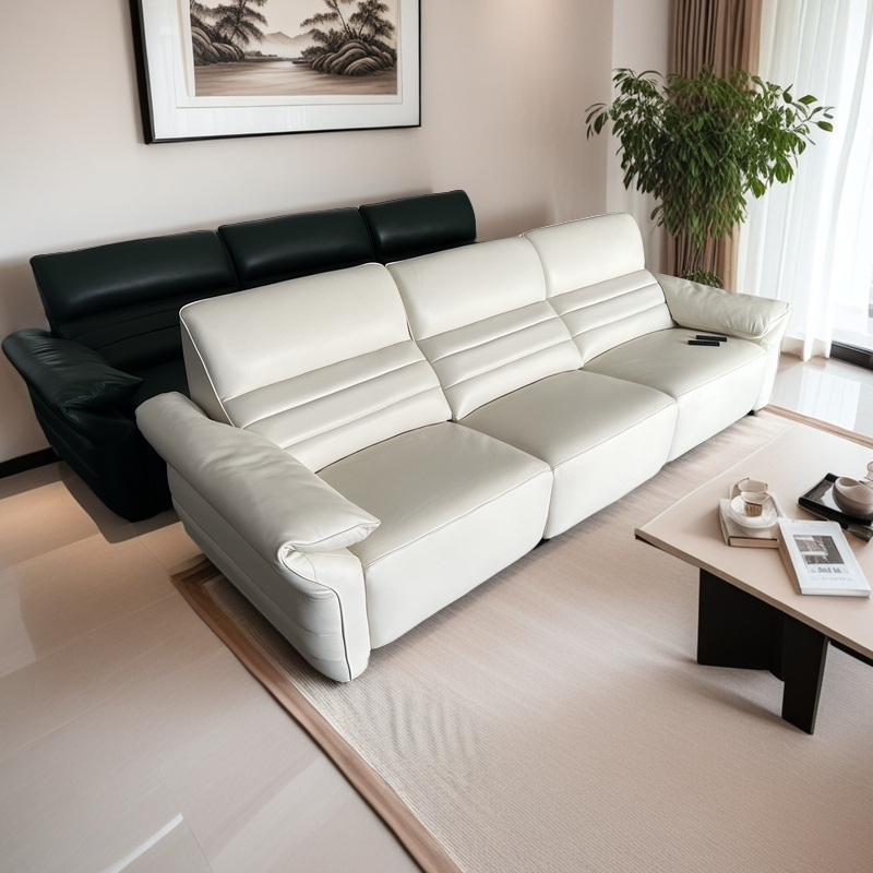 Диван-кровать кожаный 3-местный электрический пульт управления