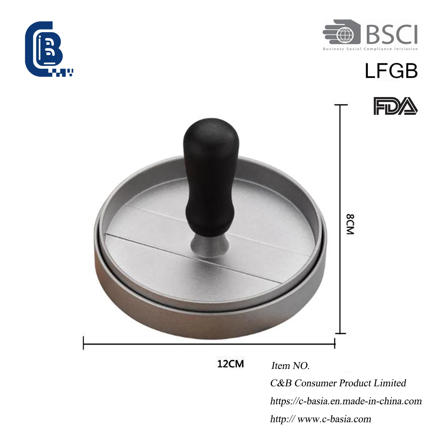 Non Stick Aluminum Metal Mini Burger Meat Press, Hamburger Maker for Beef Meat Patty BBQ, household Cooking Tools