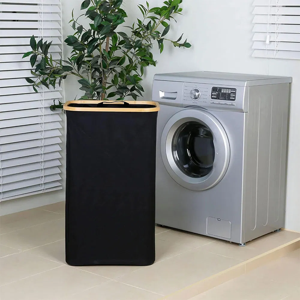 Collapsible Laundry Basket with Lid and Removable Bag for Narrow Space