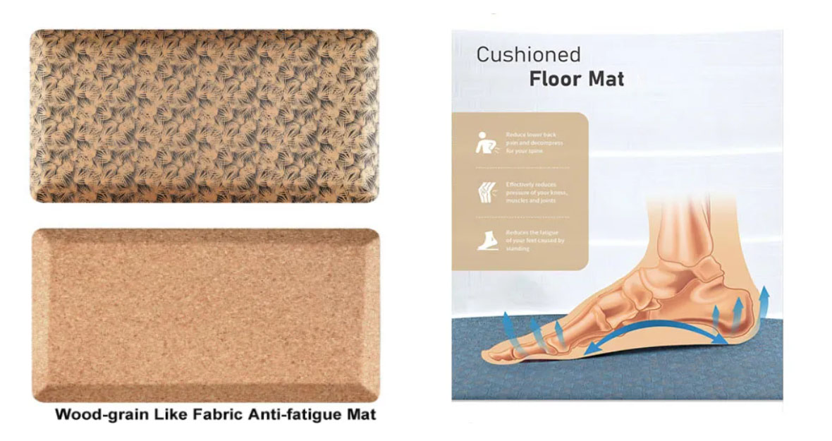China Little Dolphin Factory Custom Made Woodgrain Anti-Fatigue Kitchen Office Standing Mats