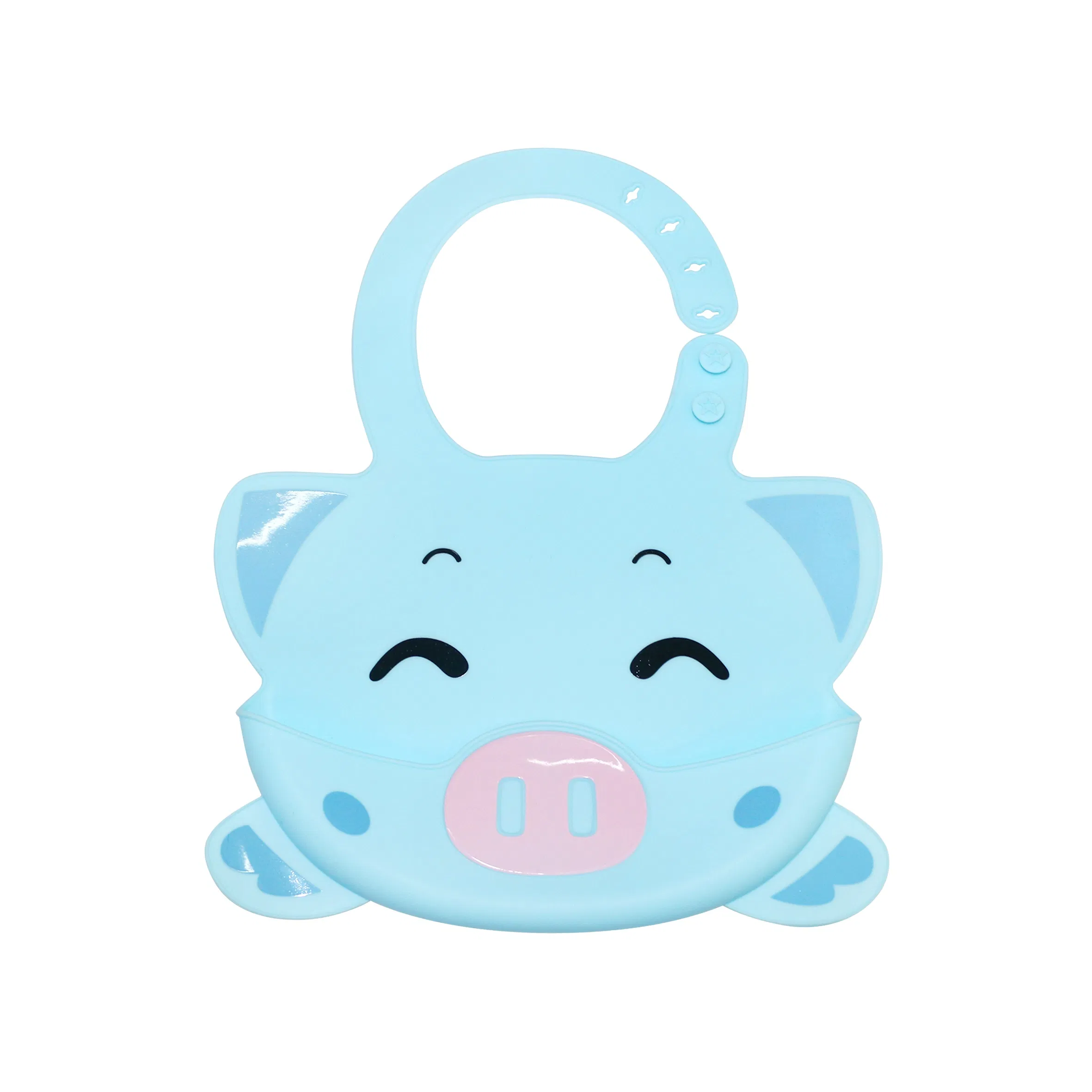Stylish Pink Pig Silicone Baby Bib - BPA Free for Safe Feeding