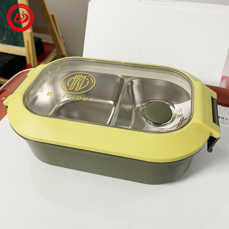 Japanese Style Tiffin Portable Plastic Lunch Box Plastic 304 Stainless Steel Bento Lunch Box for School Students
