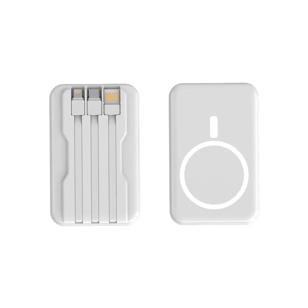 Магнитный пауэрбанк 10000 мАч с быстрой беспроводной зарядкой