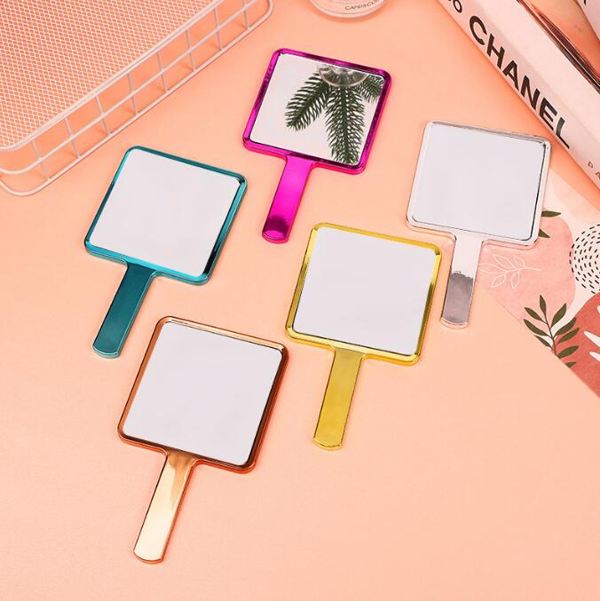 Metal Color Golden Silver Small Square Hand Mirror Handheld Makeup Mirror Custom