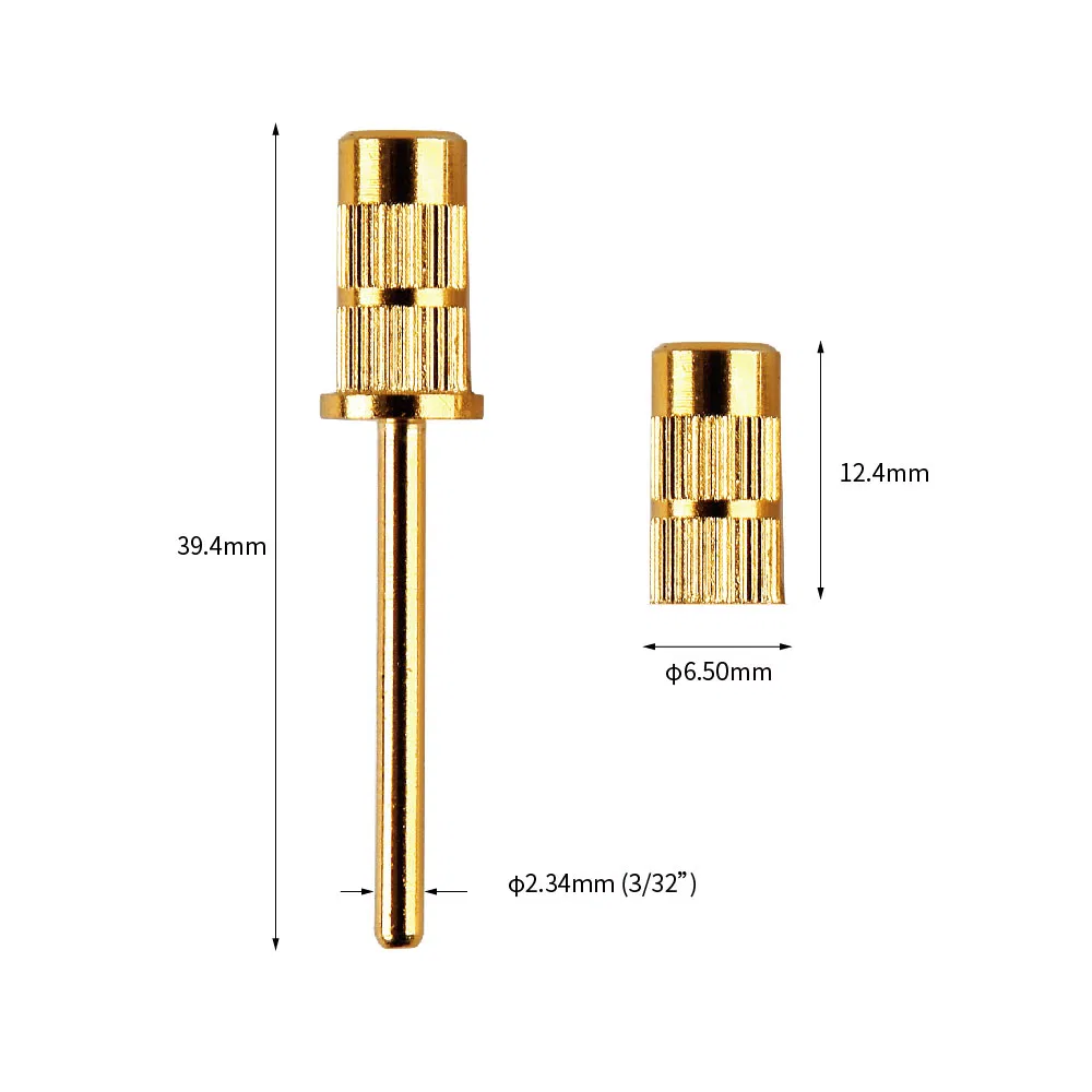 Nail Drill Bit Tip Sanding Band Stainless Steel Mandrel Rubber Holder