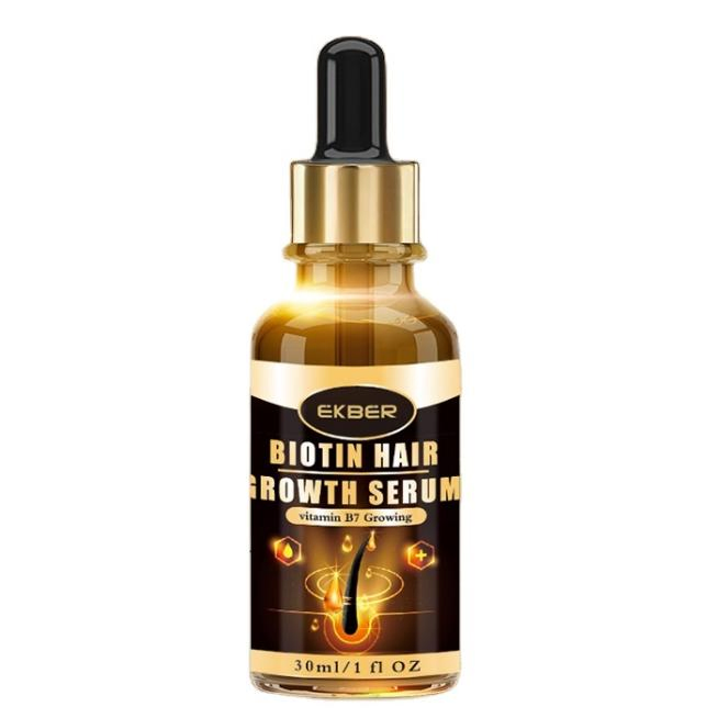 OEM ODM Wholesale Organic Anti Loss Hair Growth Serum Fuller Thicker Healthy Natural Biotin Hair Growth Serum