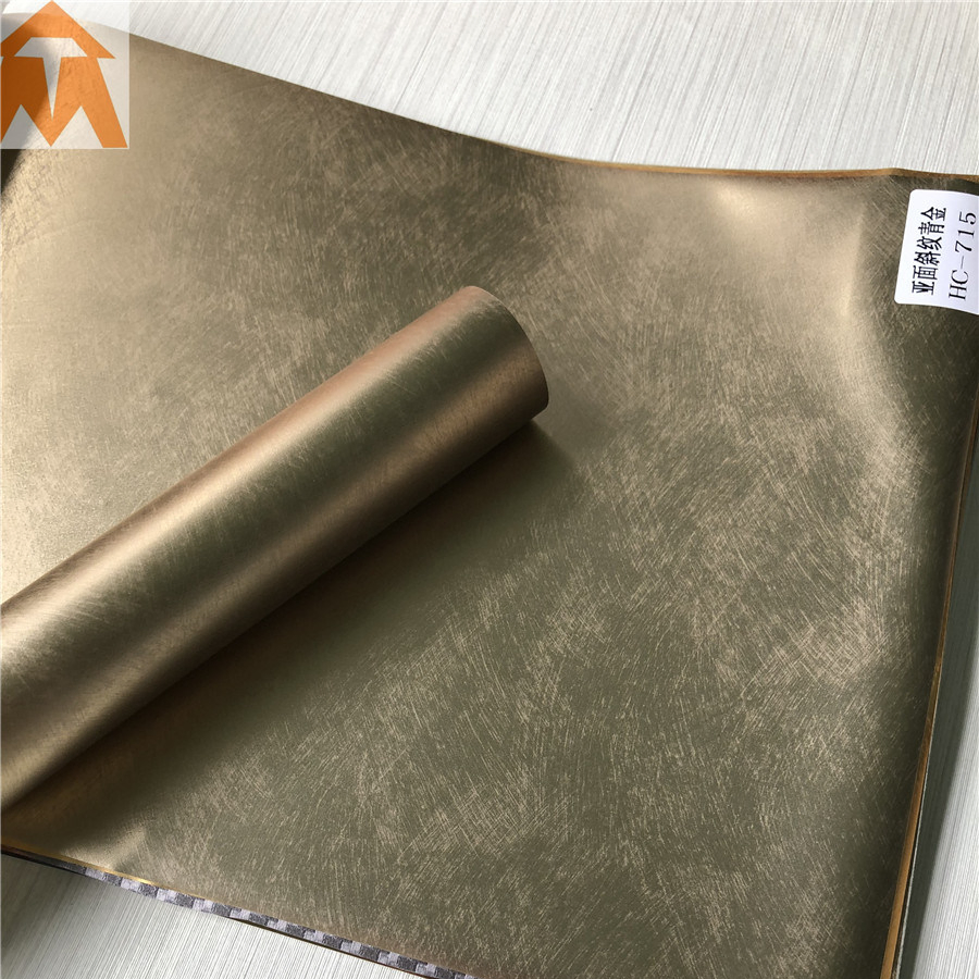 Decoration PVC Membrane Foil with Metallic Color Paperwall Panel Film