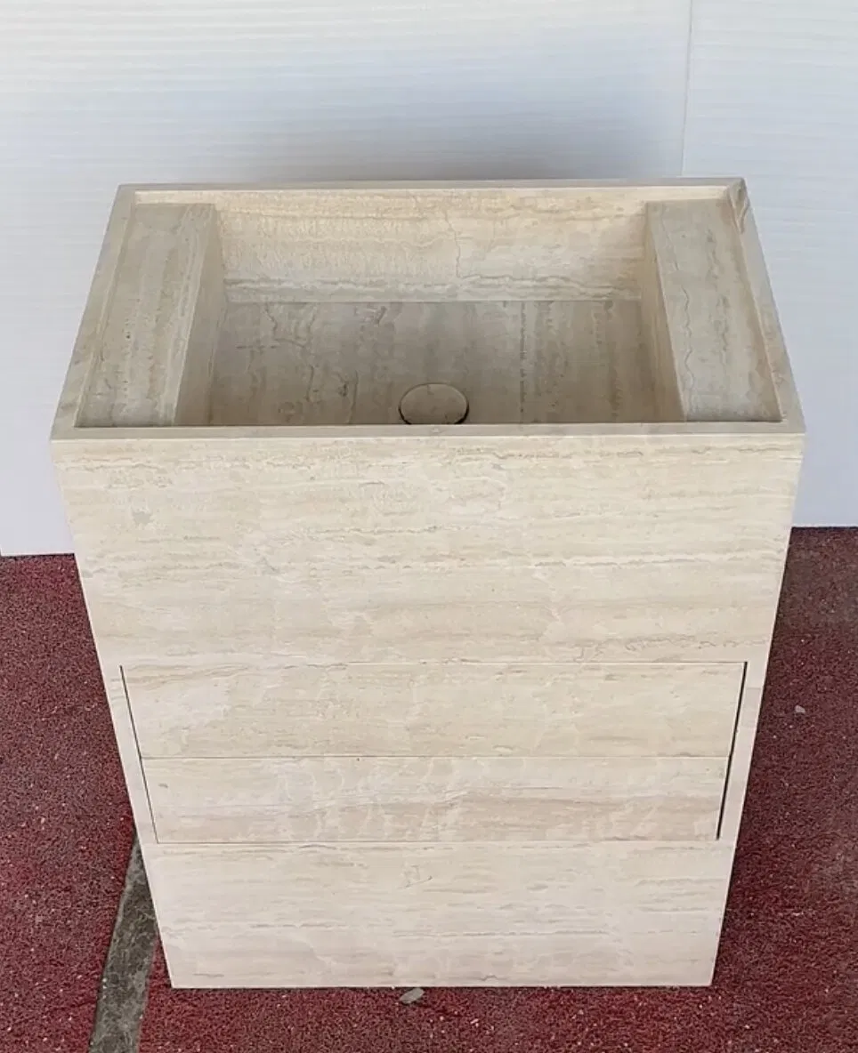Natural stone honed/matt White Travertine Vanity Sink for interior/indoor hotel/apartment/office/restaurant/bar Bathroom/toilet