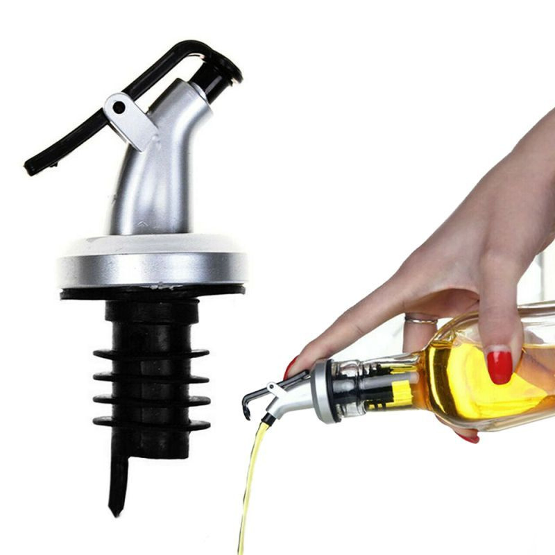 Olive Oil Vinegar Bottle Stopper Dispenser with Tube Brush, Leakproof Bottle Spouts for Salad, Sauce, Soy, etc