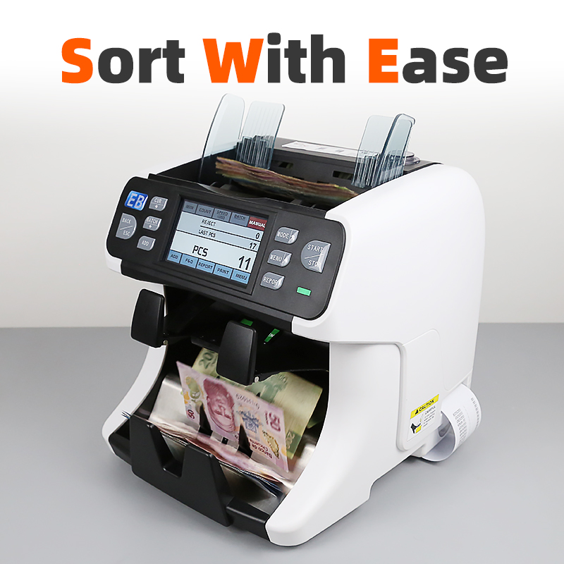 BS-2080W  Support Multi-Currency Banknotes Counter Serial Number Reading Currency Sorting Machine Currency Detector