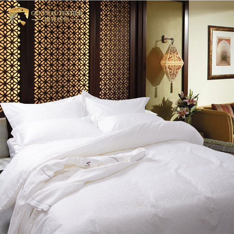 100% Cotton Satin White Hotel Pillow Cover Cotton Bed Set