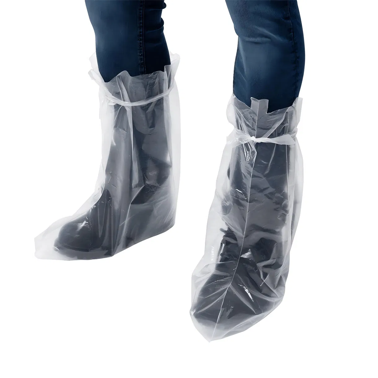 Clear Polyethylene Boot Covers with Tie Top