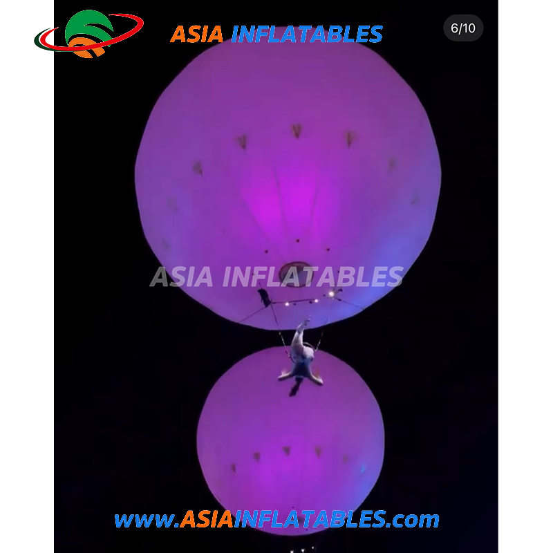 LED Lighting Custom Colorful Helium Inflatable Balloon Aerosphere Aerial Balloon Show Display