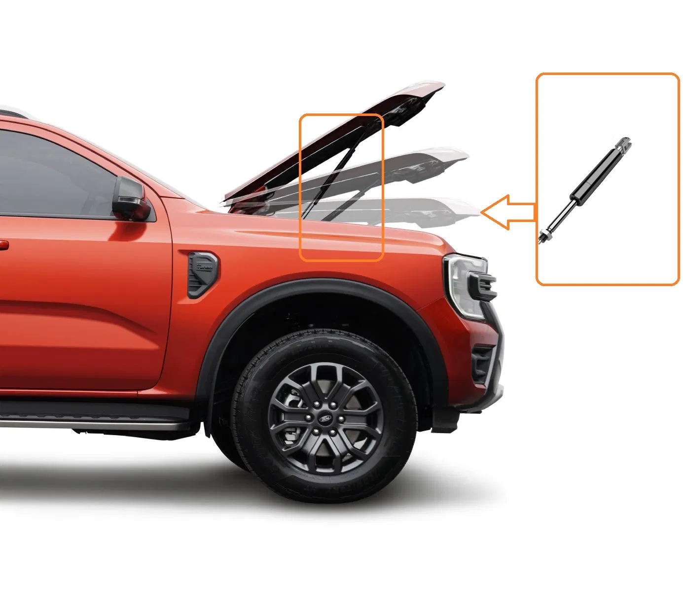 Heavy Duty Car Hood Strut Gas Springs Kit