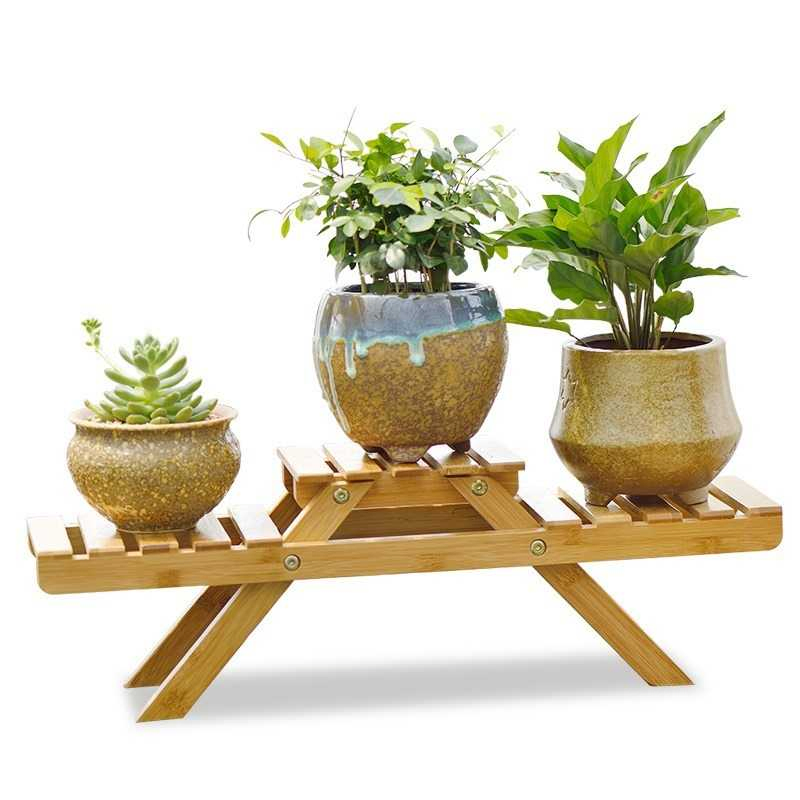 Bamboode Sktop Flower Rack Flower Rack Mini Pottingin Door Storage Flower Pot Holder