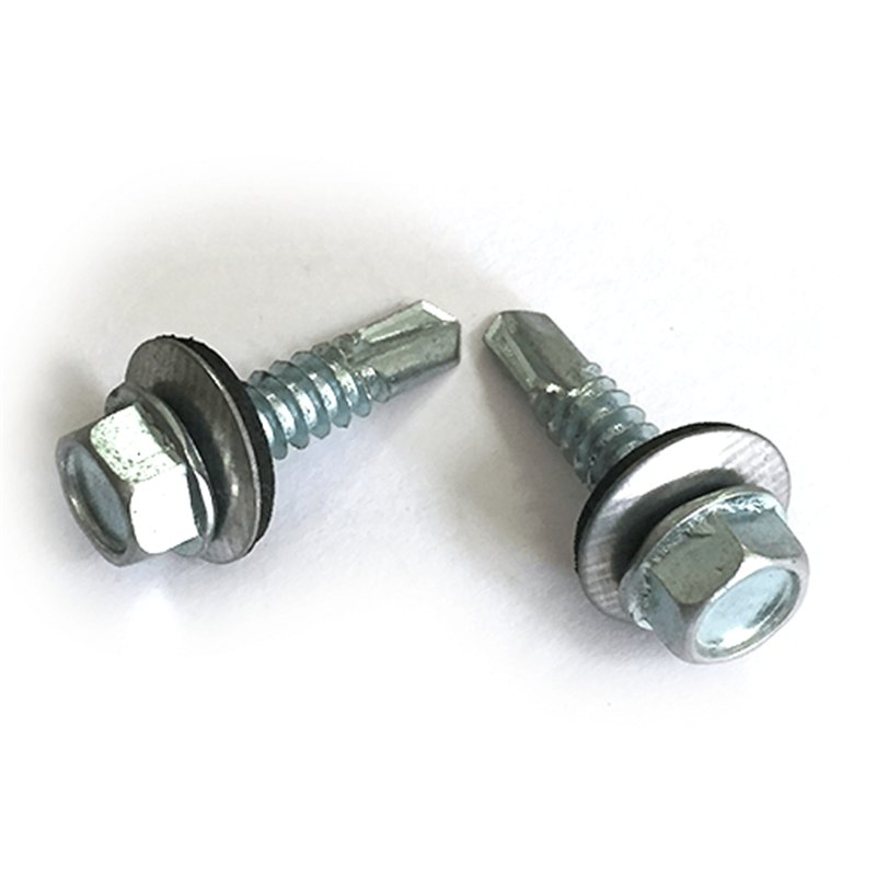 Metal Galvanized Hexagonal Hex Head Stainless Steel Hexagonal Self Drilling Screw with Rubber Washer