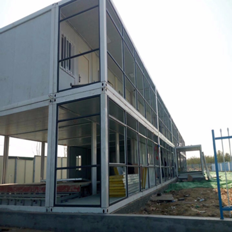 Glass Wall Prefab Shop Rockwool/EPS/PUR Sandwich Wall Panel Container House