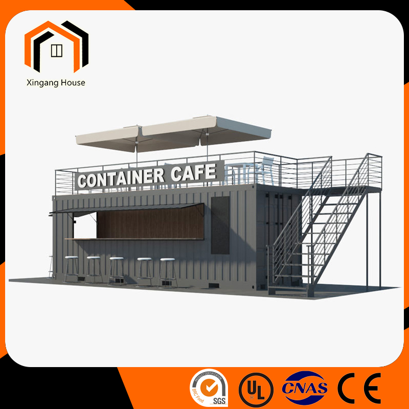 Shipping 40FT Movable Foldable Modular Luxury Prefabricated Steel Structure Flat Pack Cheap Coffee Shop Container House