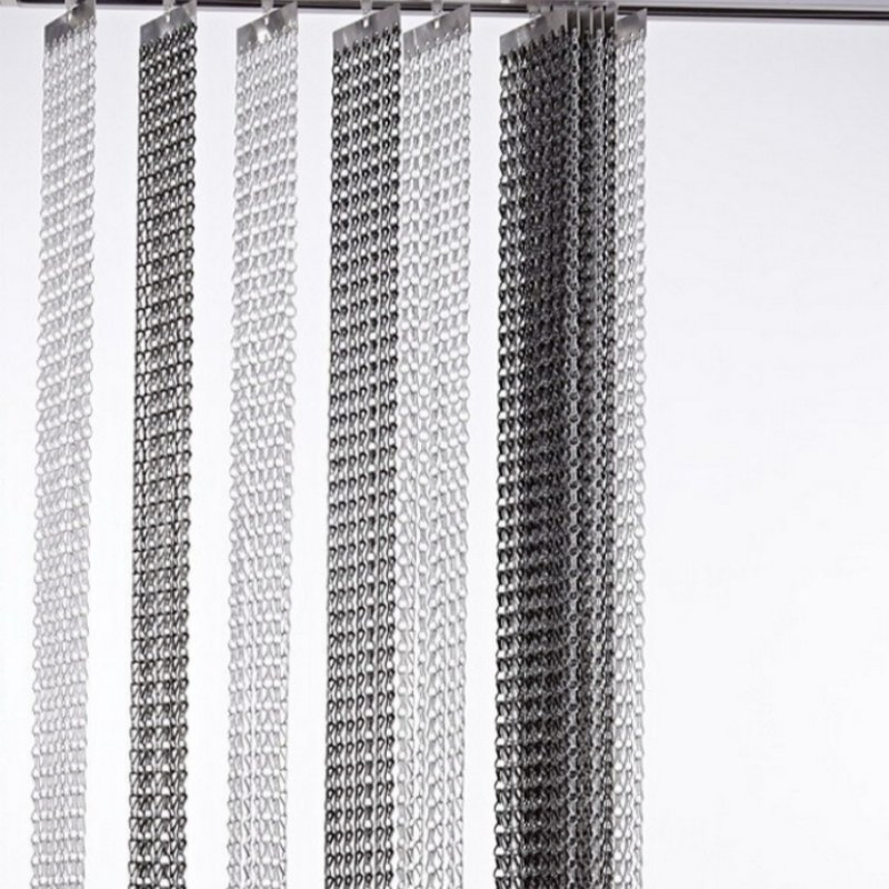 Manufacturer Golden Color Chain Link Decorative Curtain Metal Mesh Decorative Aluminum Alloy Mesh Chain Link Fly Chain Curtain