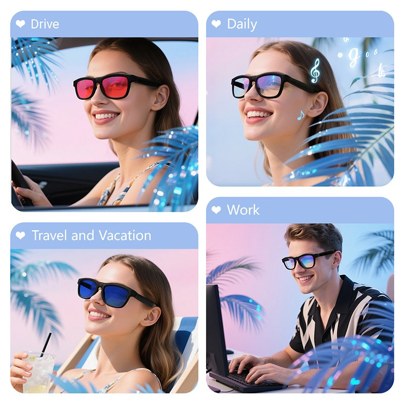 Smart Dimming Touch Controlled Color-Changing Lenses Glasses Free Ai Translation Bluetooth Call Music Sunglasses
