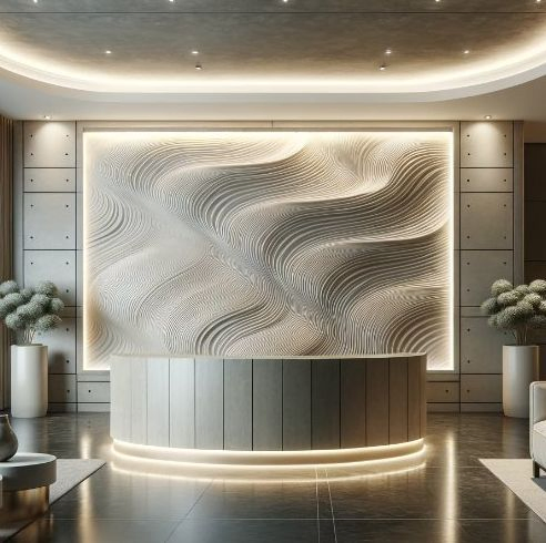 Wave Flow Modern High-End Decorative Wall Panel Custom Made Grc