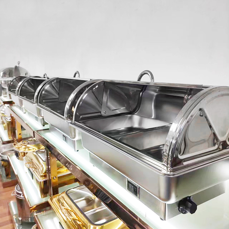 Stainless Steel Electric Food Warmer Set Digital Temperature Chafing Dish Wedding Party Buffet Heater Hotels